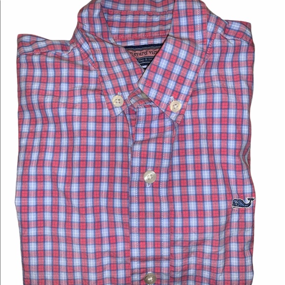 Vineyard Vines Boy’s Plaid Whale Button Down Shirt - Picture 2 of 5
